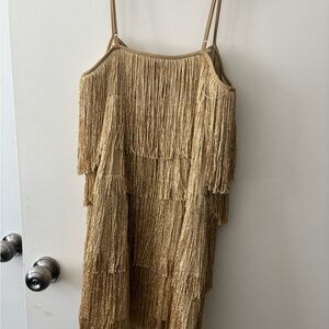 Show Me Your MuMu Gold Fringe Mini Dress